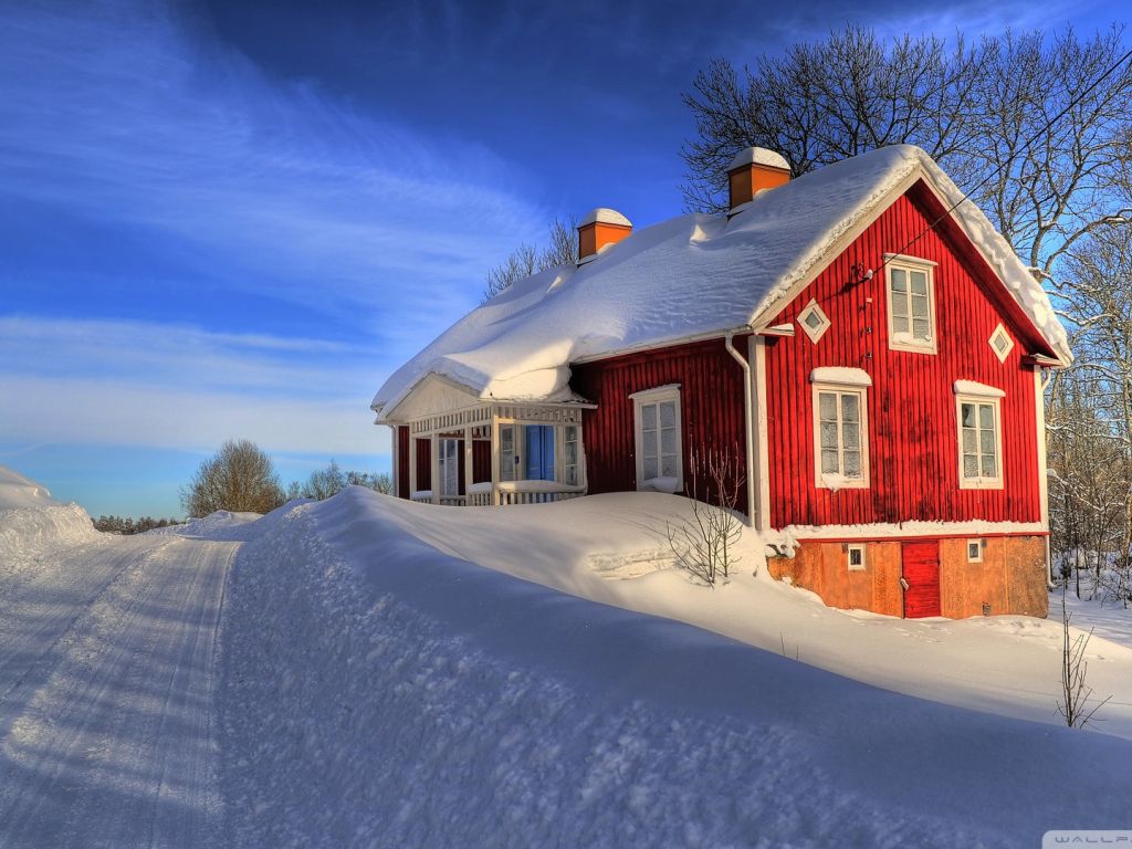 Red House Winter wallpaper