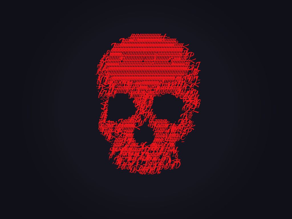 Red Skull Ascii wallpaper