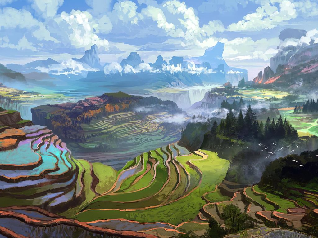 Rice Terrace Landscape wallpaper