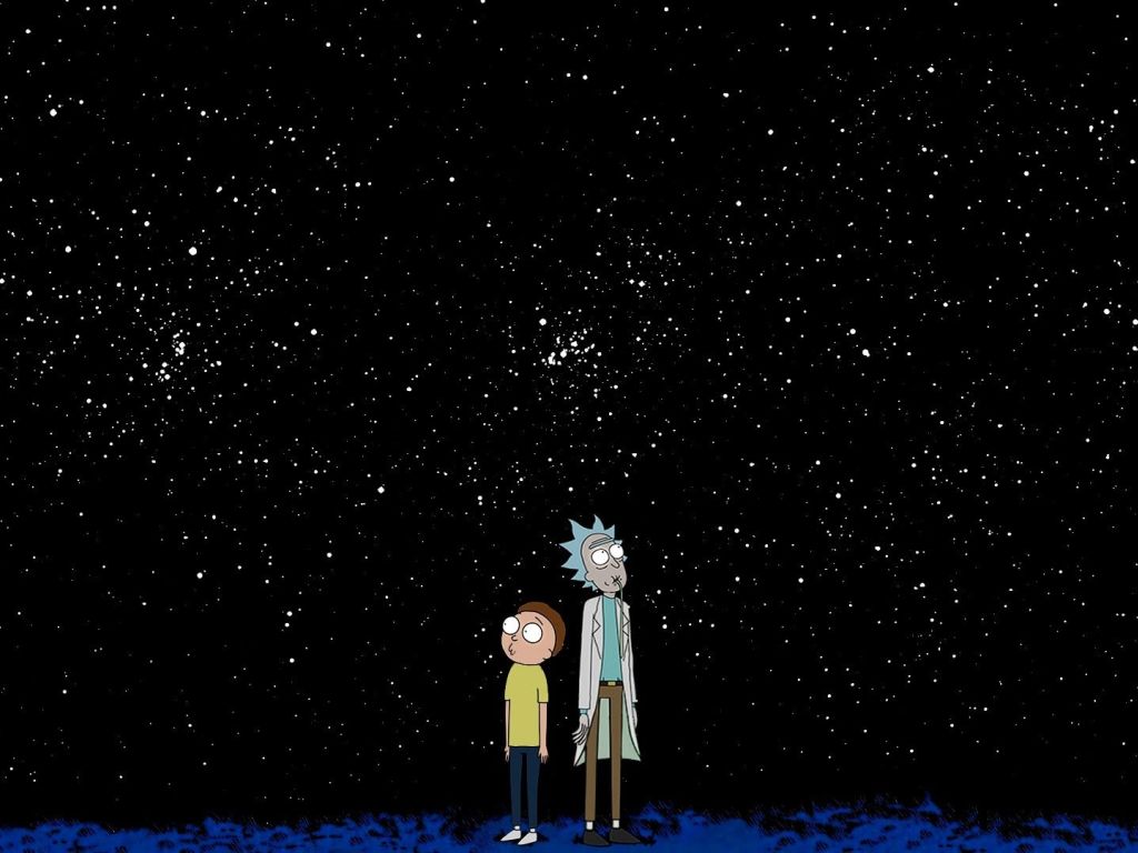 Rick and Morty minimal night wallpaper