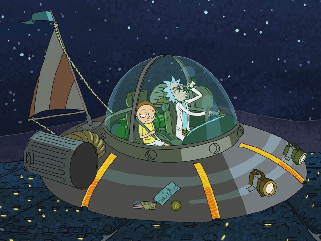 Rick and Morty spacecraft wallpaper