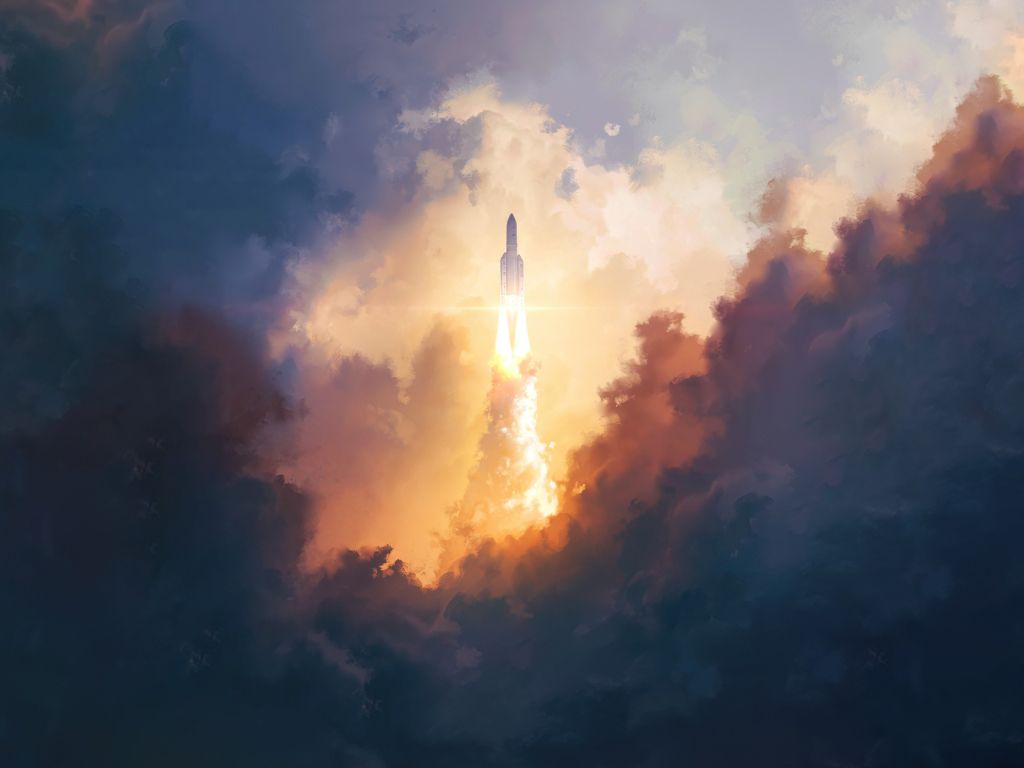 Rocket Launching into Space wallpaper