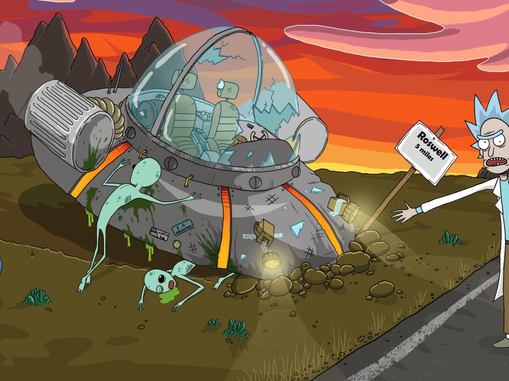 Roswell Crash Rick and Morty wallpaper