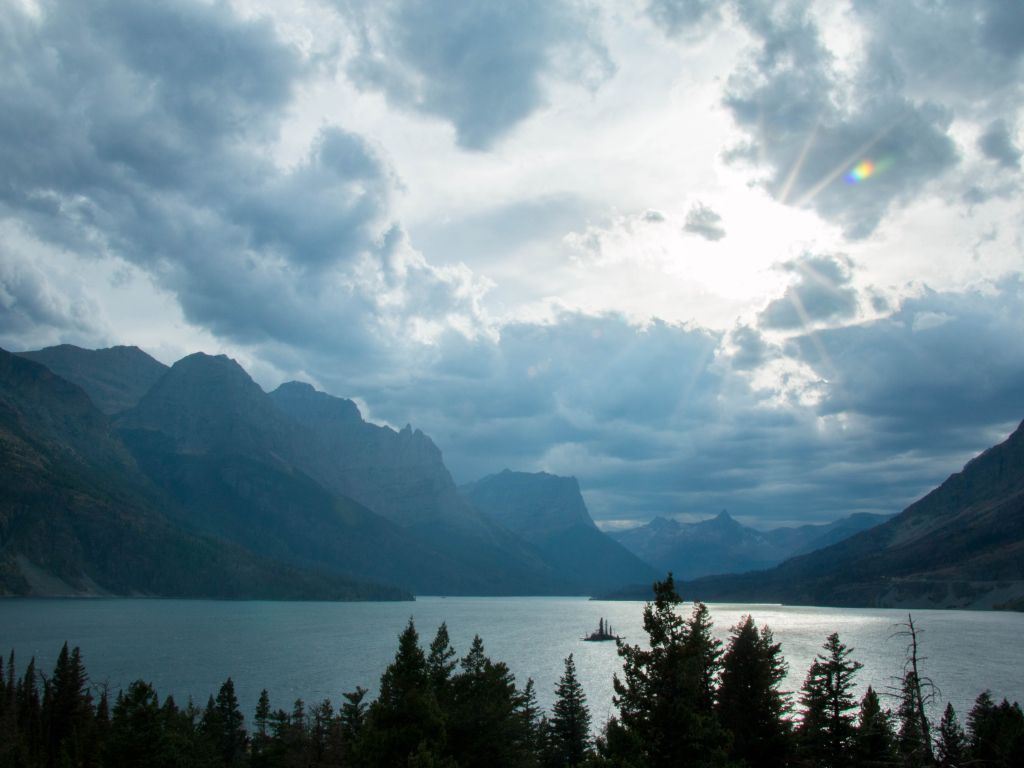 Saint Mary Lake From Along the Going to the Sun Road Glacier National Park Montana wallpaper