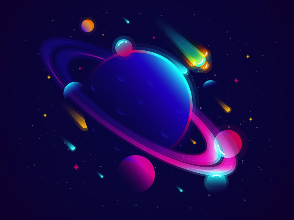 Saturn Planet Illustration wallpaper