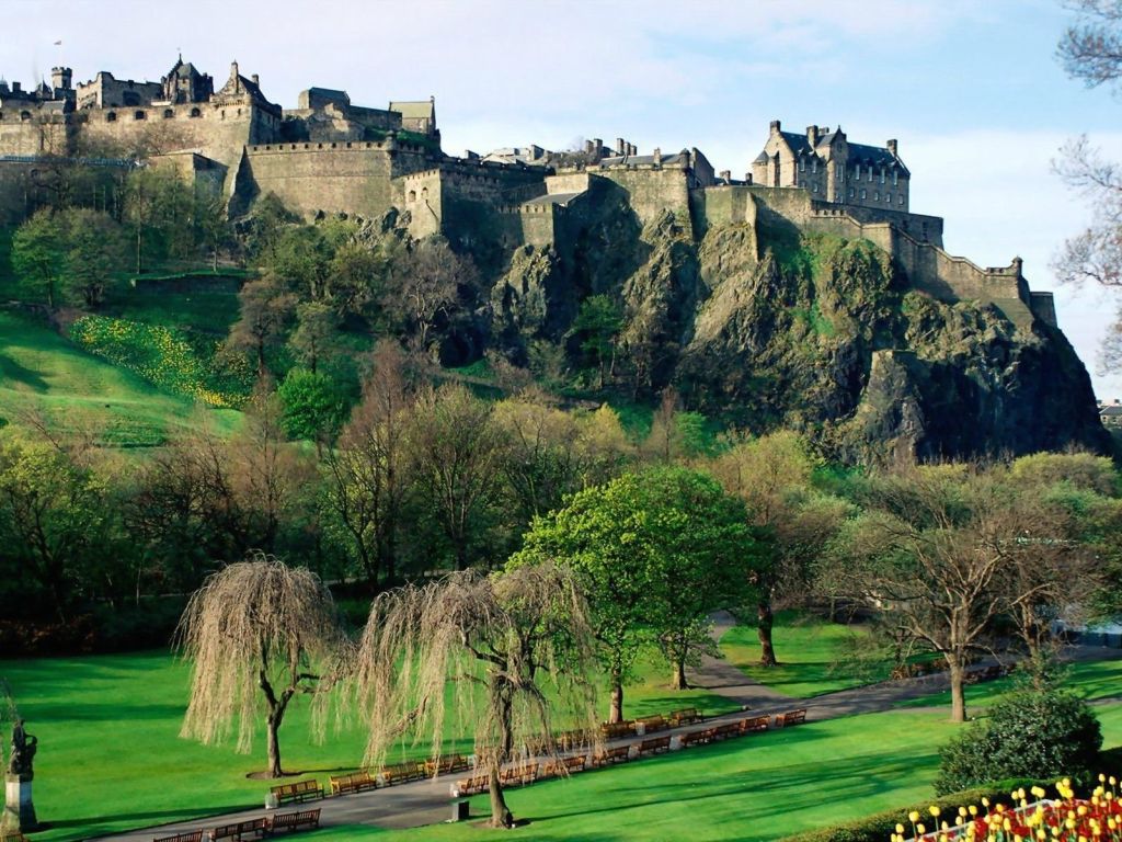 Scotland Castle Hills Grass Nature Landscape wallpaper