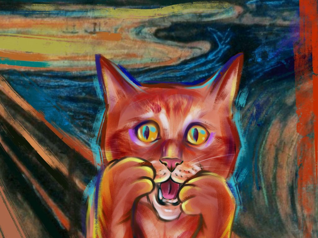 Screaming Cat wallpaper