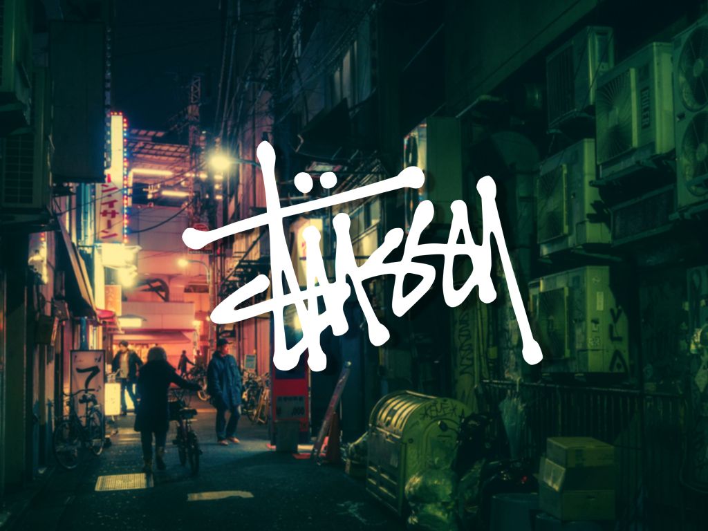 Shibuyas Alley, Tokyo. Stussy Logo wallpaper