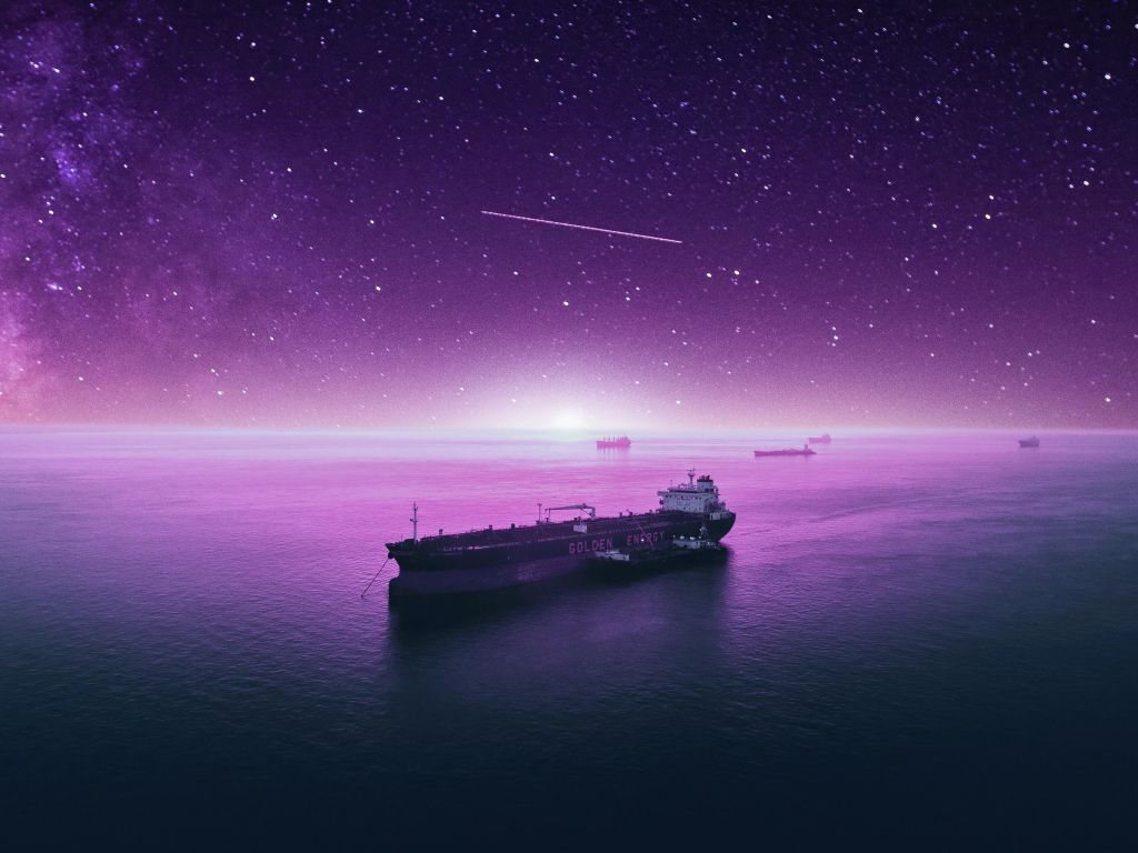 Ship Stars Cosmos Galaxy wallpaper