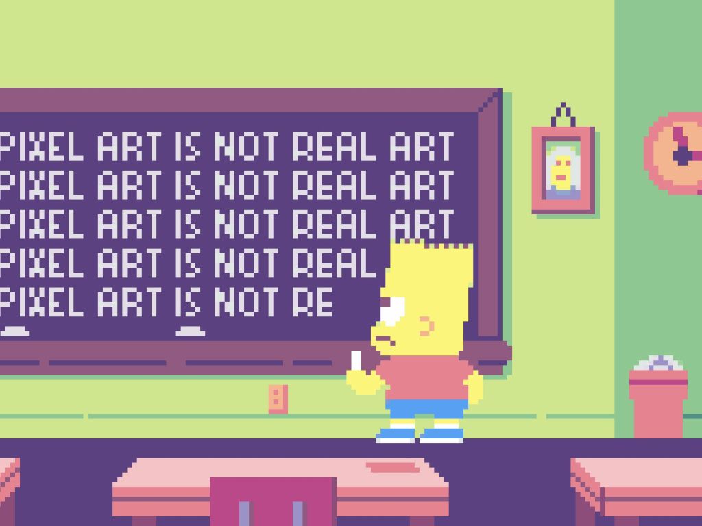 Simpsons Pixel Art From Opening Sequence wallpaper