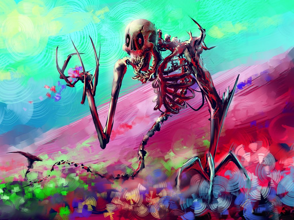 Skeleton Art Bright Colorful wallpaper
