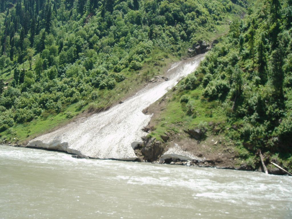 Small Glacier Along Side The River Neelum AJ Kashmir Pakistan wallpaper