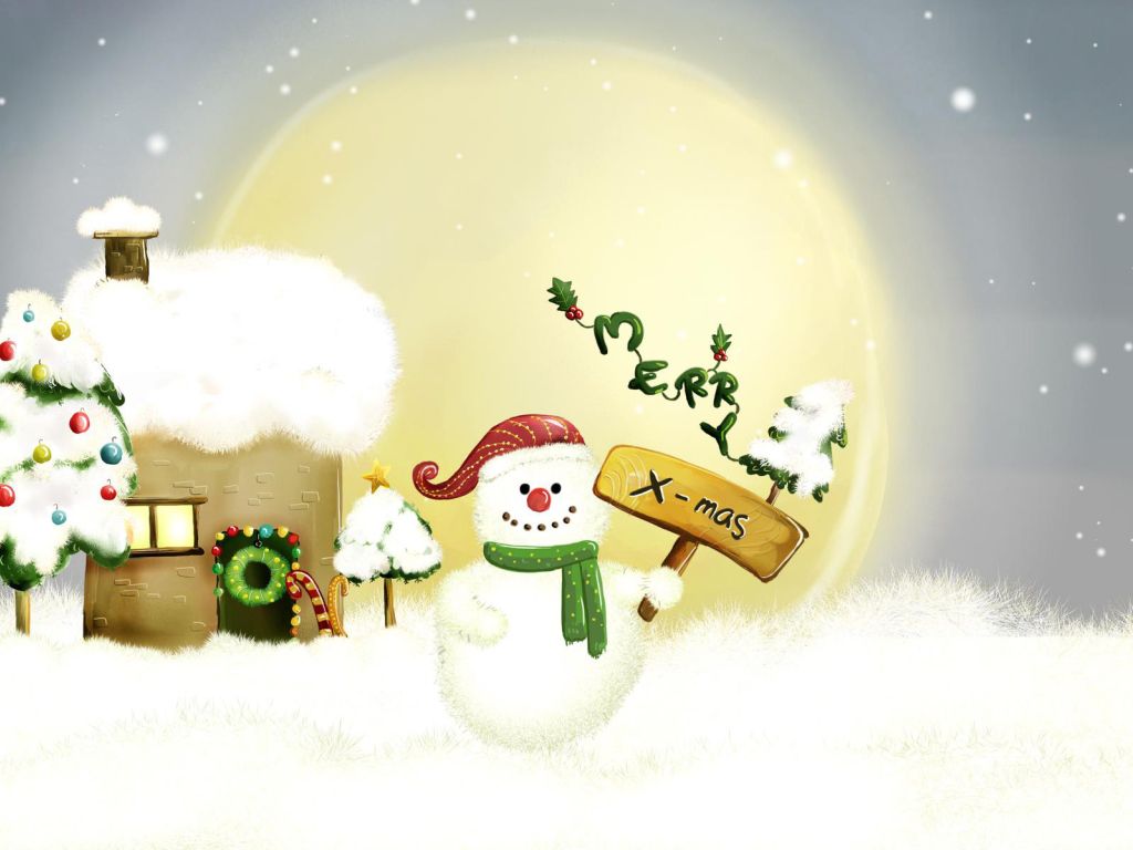 Snowman Merry Xmas wallpaper