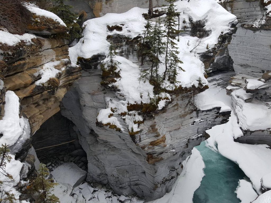 Snowy Canyon at Athabasca Falls Jasper Alberta wallpaper