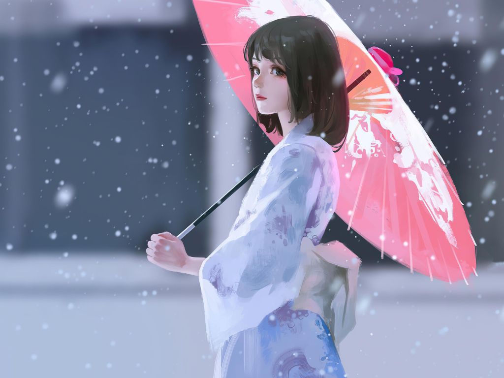 Snowy Kimono wallpaper