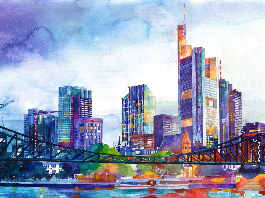 Some of Maja Wrońskas Watercolor Cityscapes wallpaper
