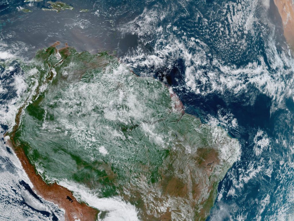 South America From a Satellite wallpaper