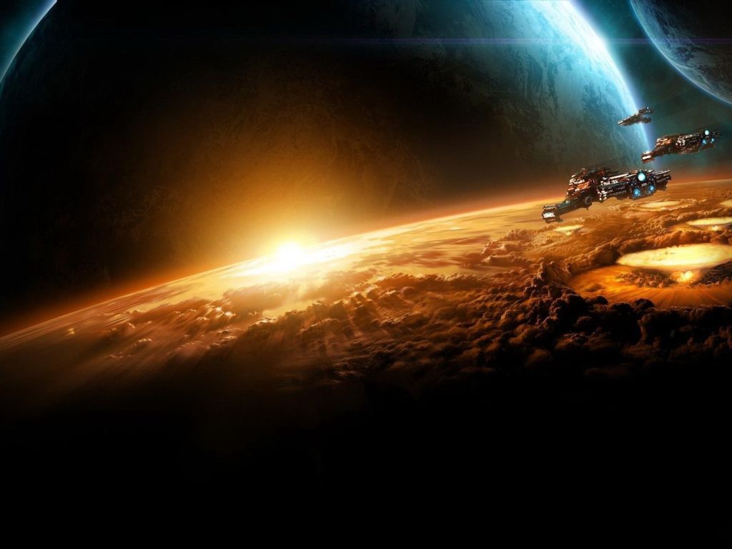 Starcraft Planet Sun Earth Space wallpaper