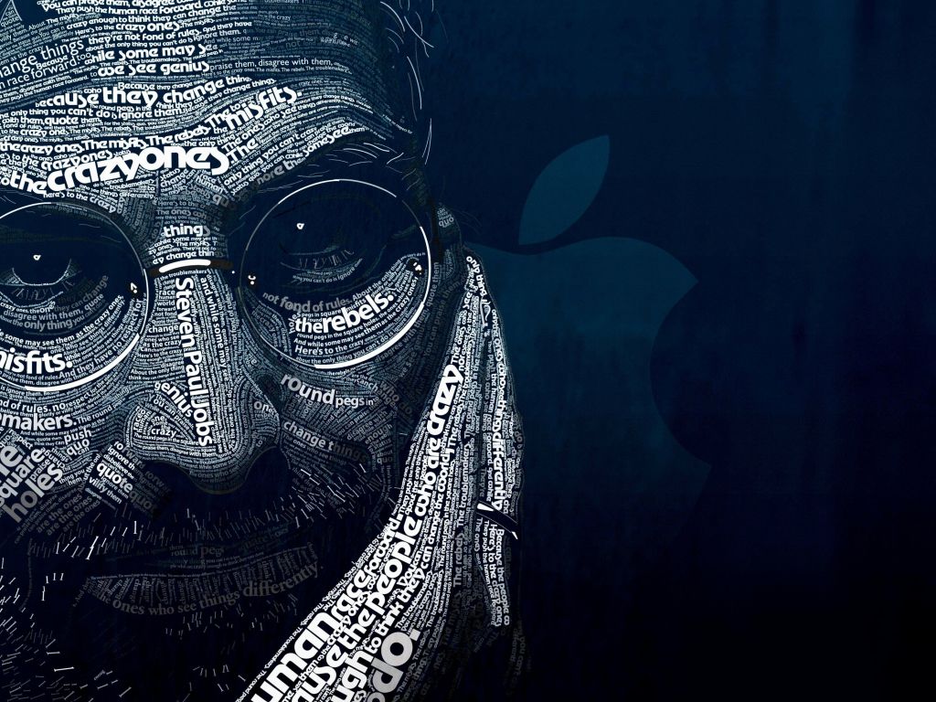 Steve Jobs Typographic Portrait wallpaper