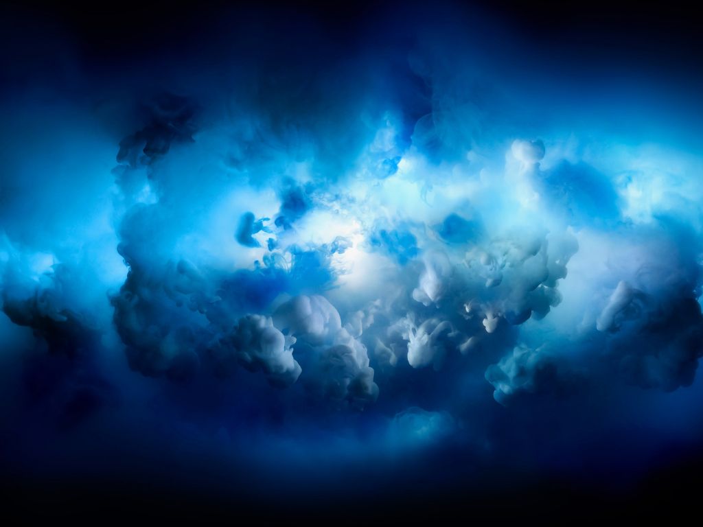Stormy Blue Space Cloud wallpaper