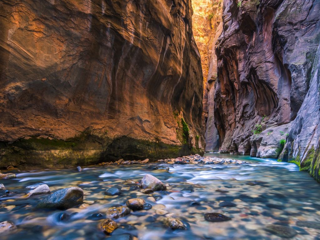 Such a Unique Experience as You Hike in the Virgin River Zion wallpaper