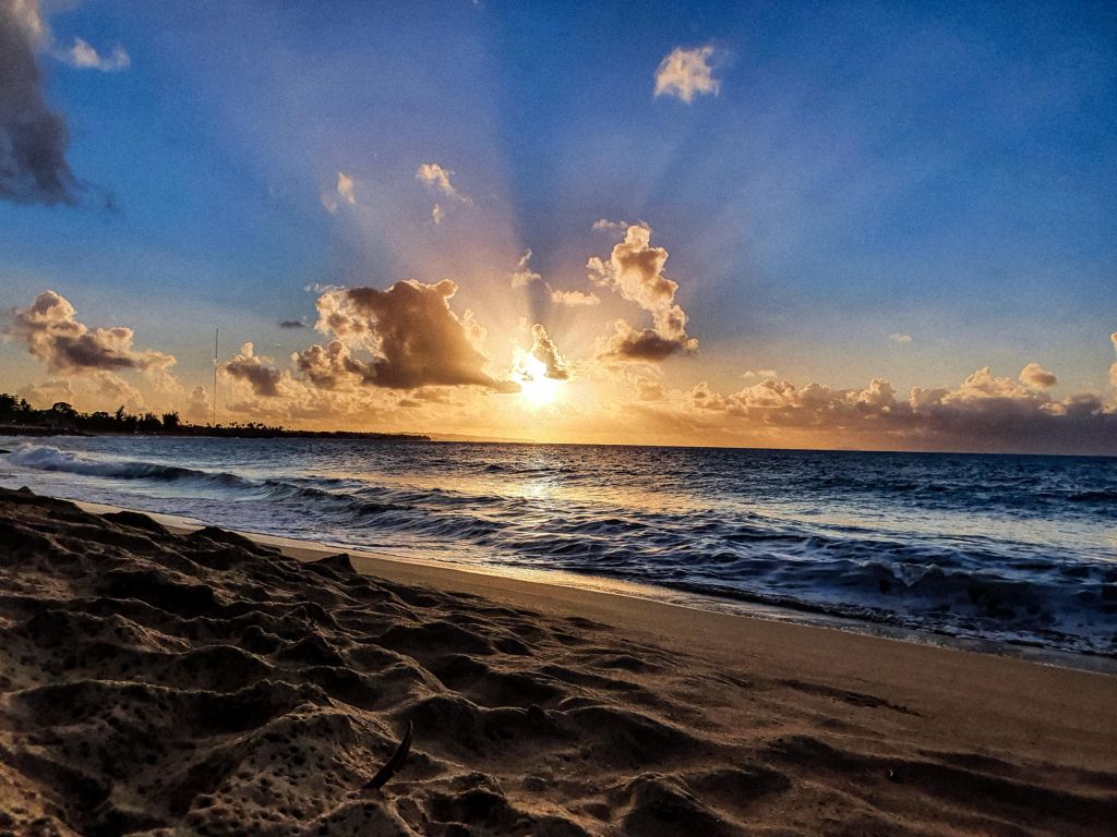 Sunset at Aguadillas Beach Puerto Rico wallpaper