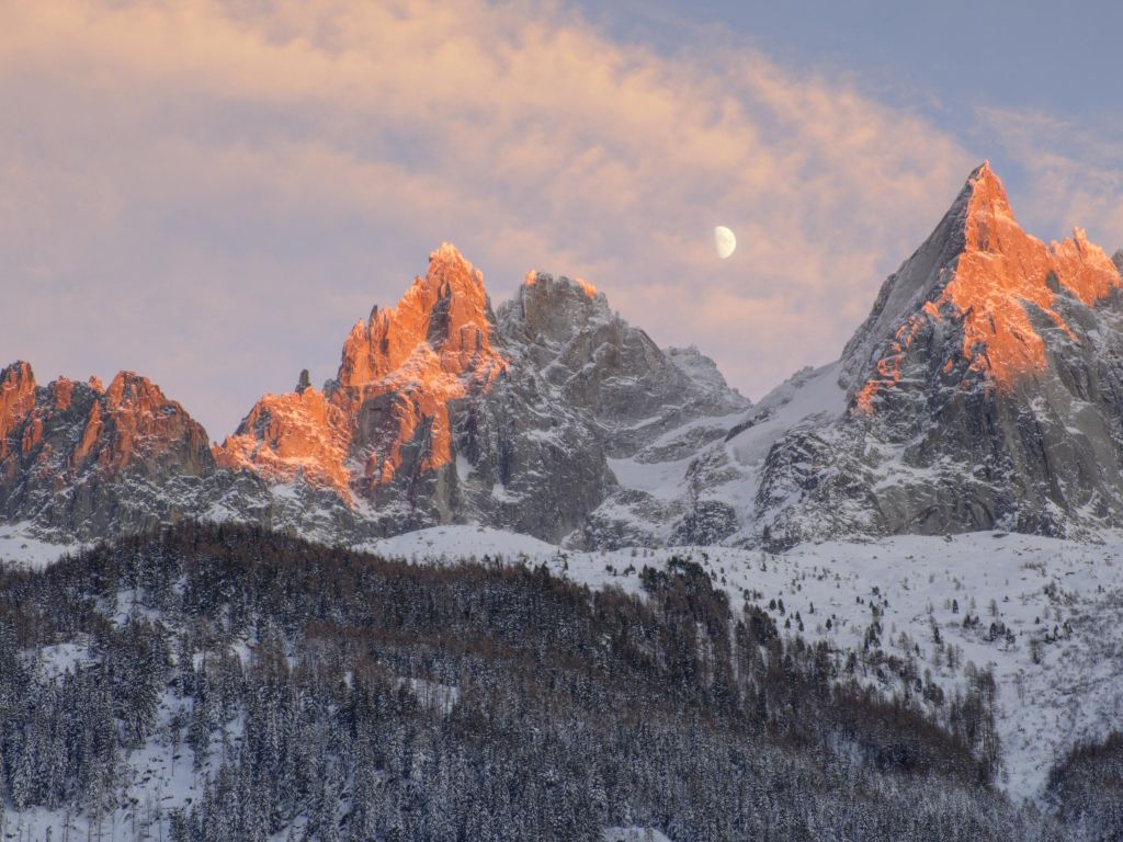 Sunset From Chamoni Mont Blanc wallpaper