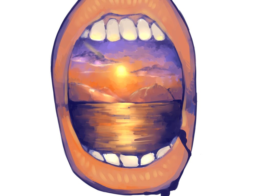 Sunset Inside a Mouth wallpaper