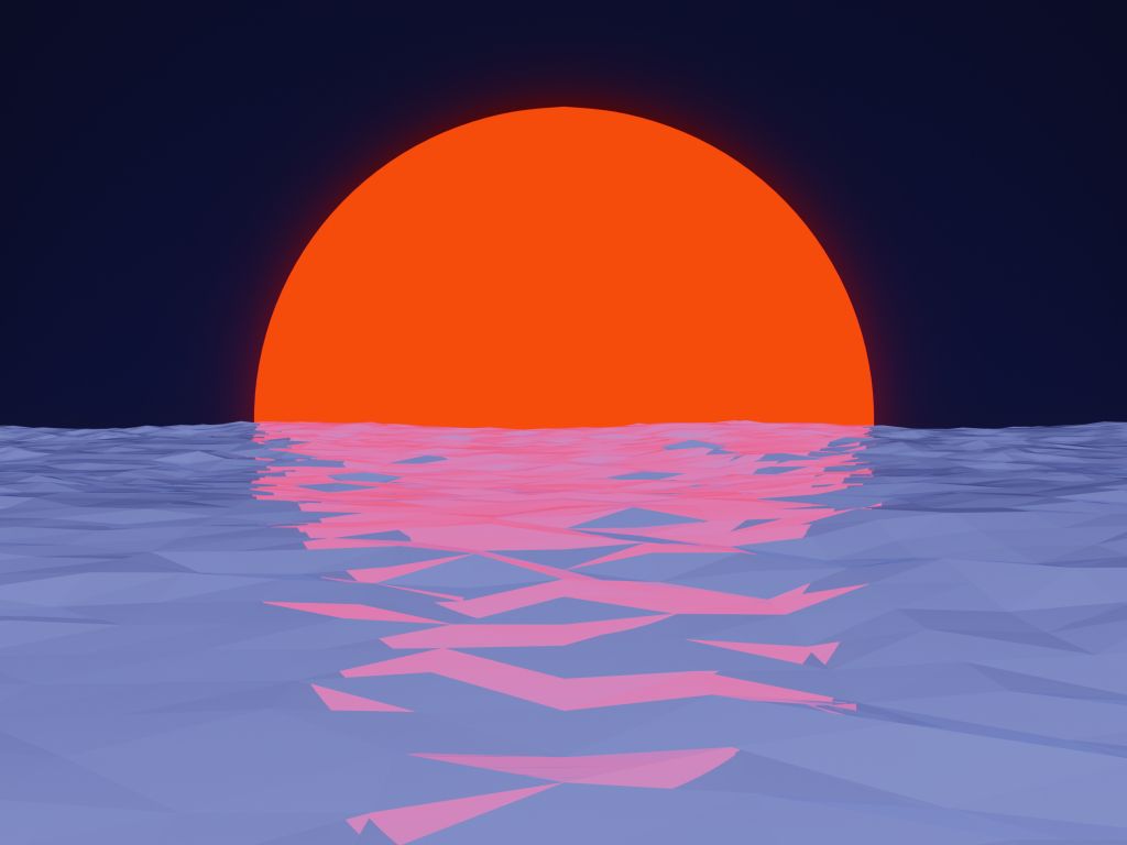 Sunset Over Glass Ocean wallpaper