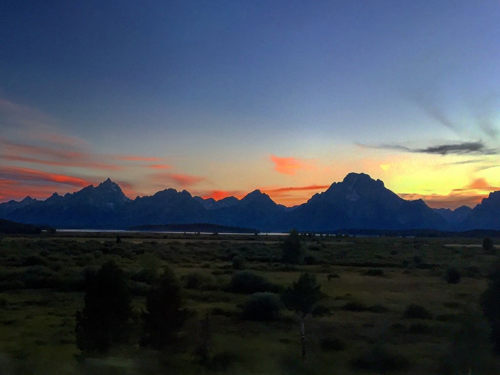 Sunset Over the Tetons Grand Teton National Park Wyoming USA wallpaper