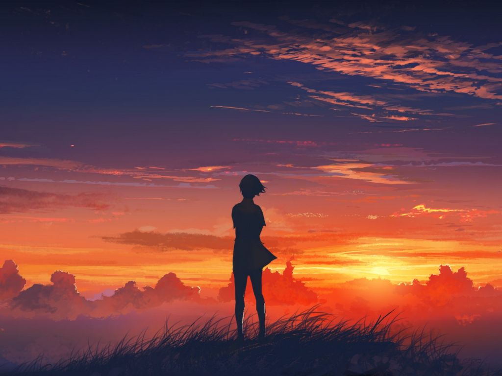 Sunset View Anime wallpaper
