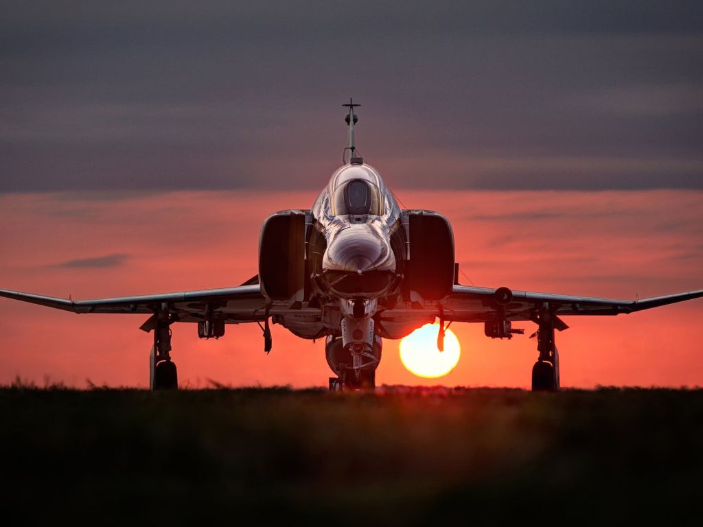 Sunset With a Jet wallpaper