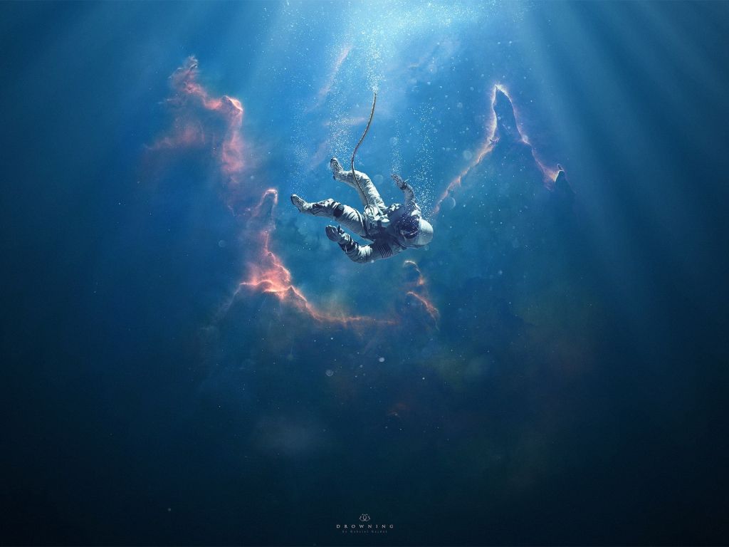 Surreal Drowning Astronaut wallpaper