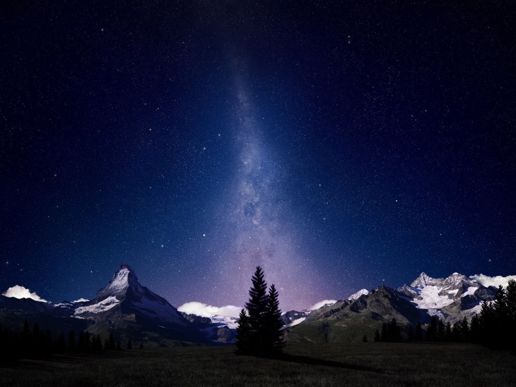 Swiss Alps Night Sky wallpaper