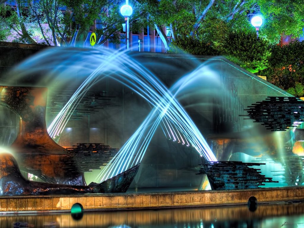 Symphony of the Night Fountain New South Wales Australia wallpaper