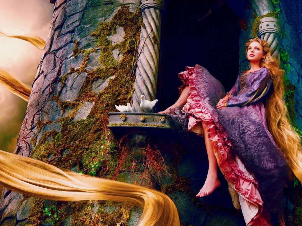 Taylor Swift as Rapunzel wallpaper