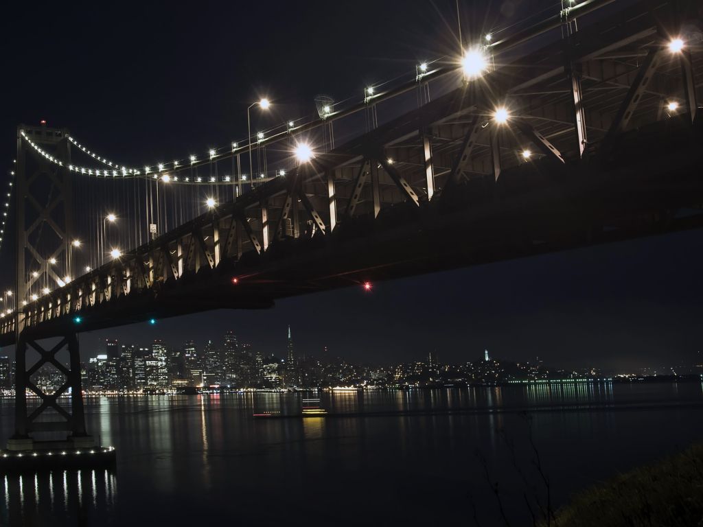The Bay Bridge by Night wallpaper