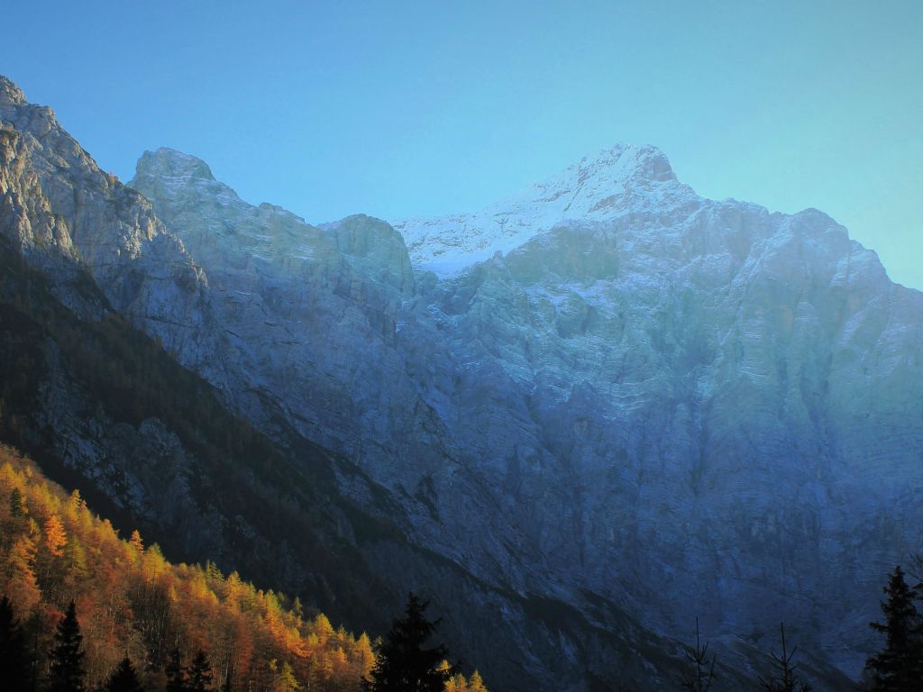 The Large North Face of Triglav the Highest Mountain in the Julian Alps wallpaper
