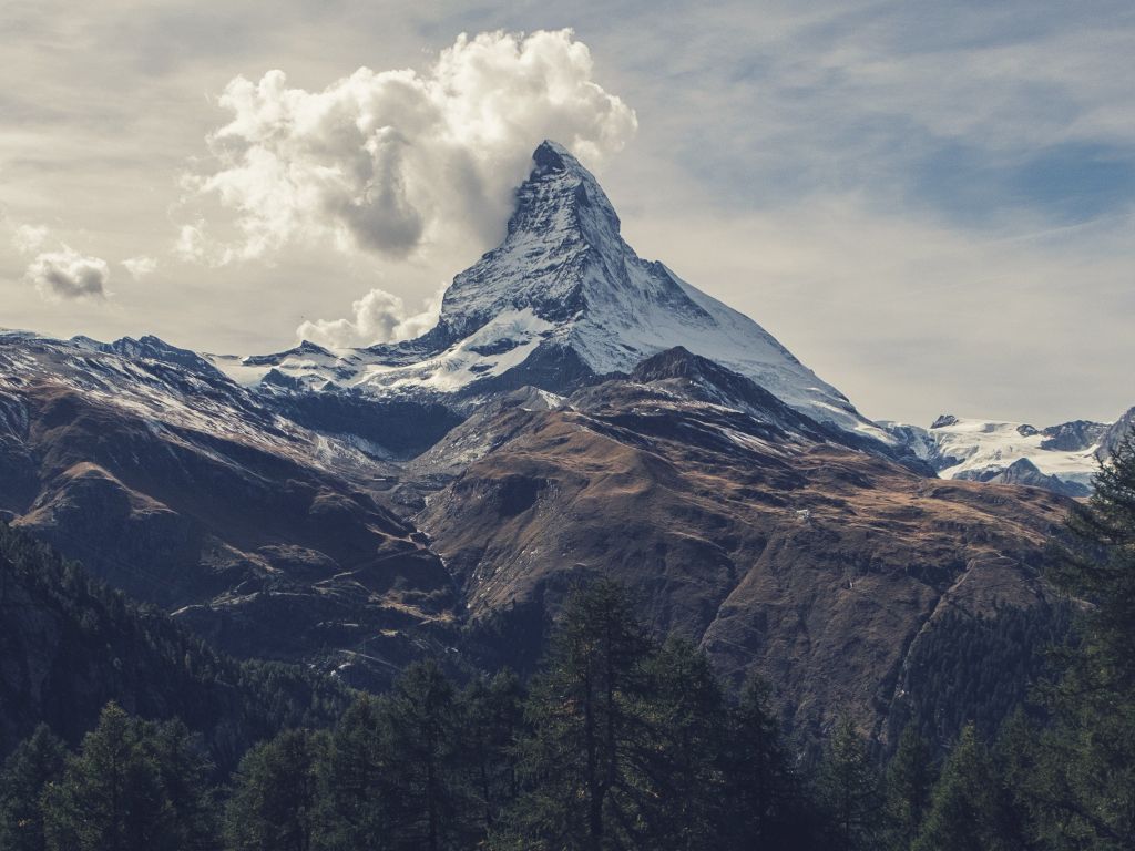 The Matterhorn Under Clouds Switzerland wallpaper