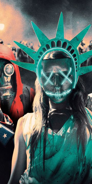 The Purge Election Year 4K wallpaper in 360x720 resolution