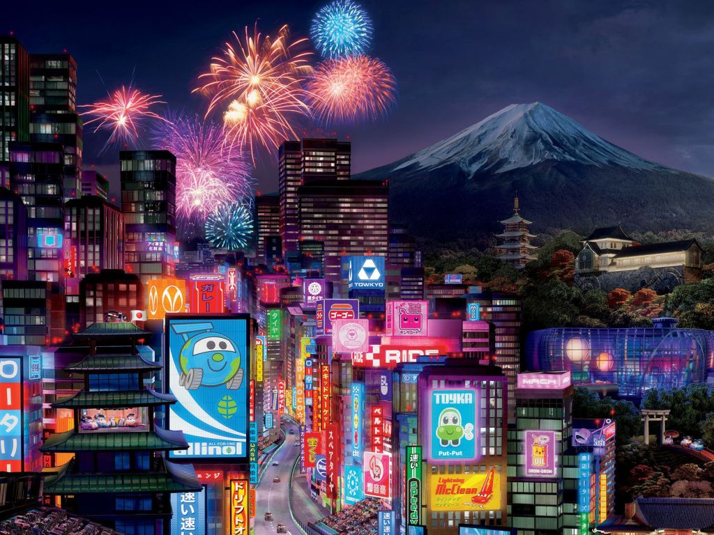 Tokyo City in Cars 2 wallpaper