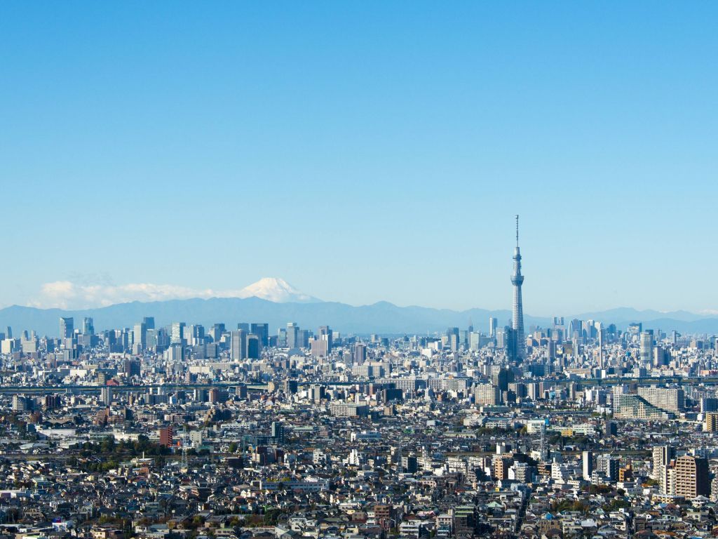 Tokyo Skytree and Mt Fuji wallpaper