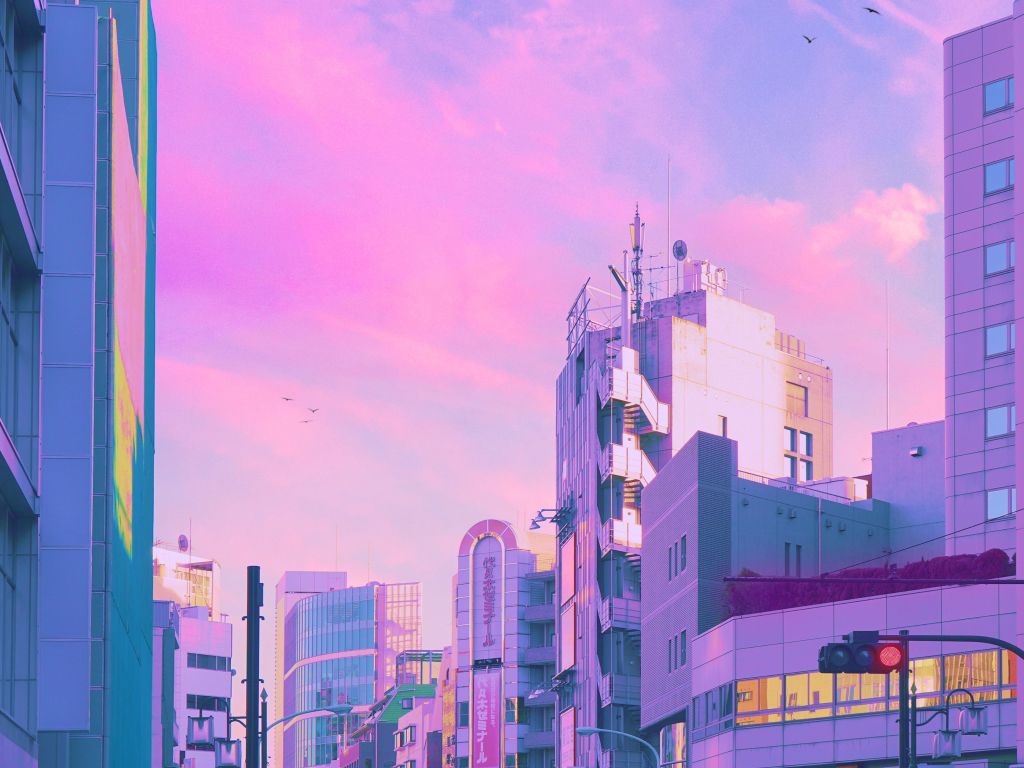 Tokyo Soft Morning Colours wallpaper