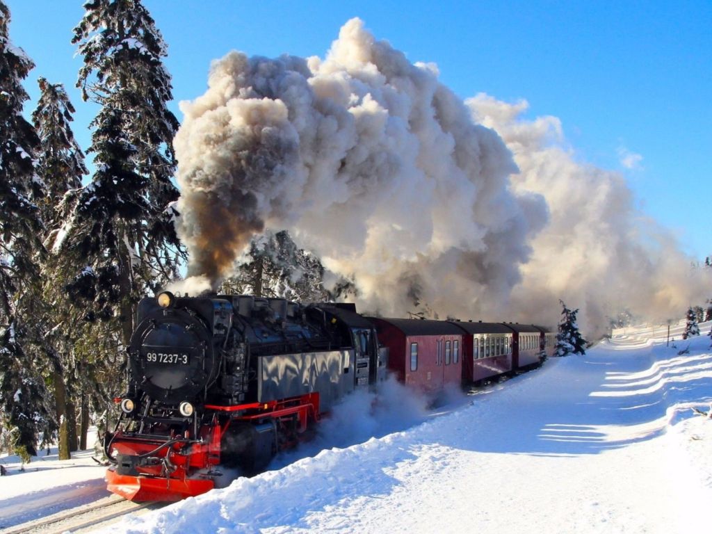 Train in Winter wallpaper