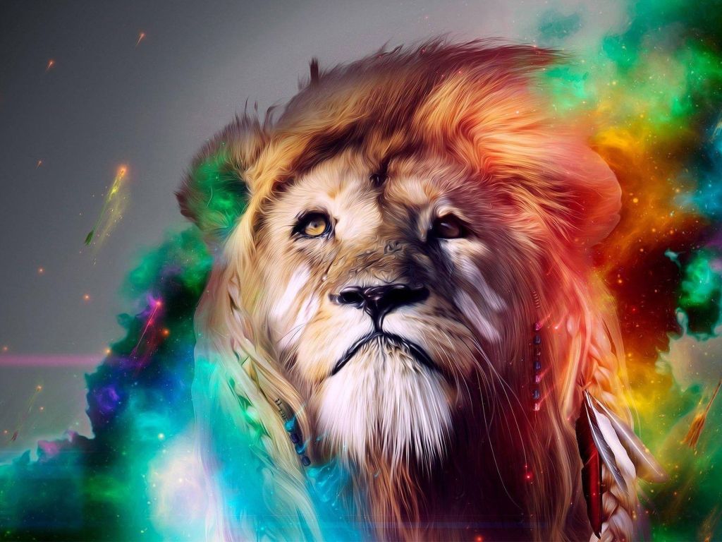 Trippy Lion wallpaper