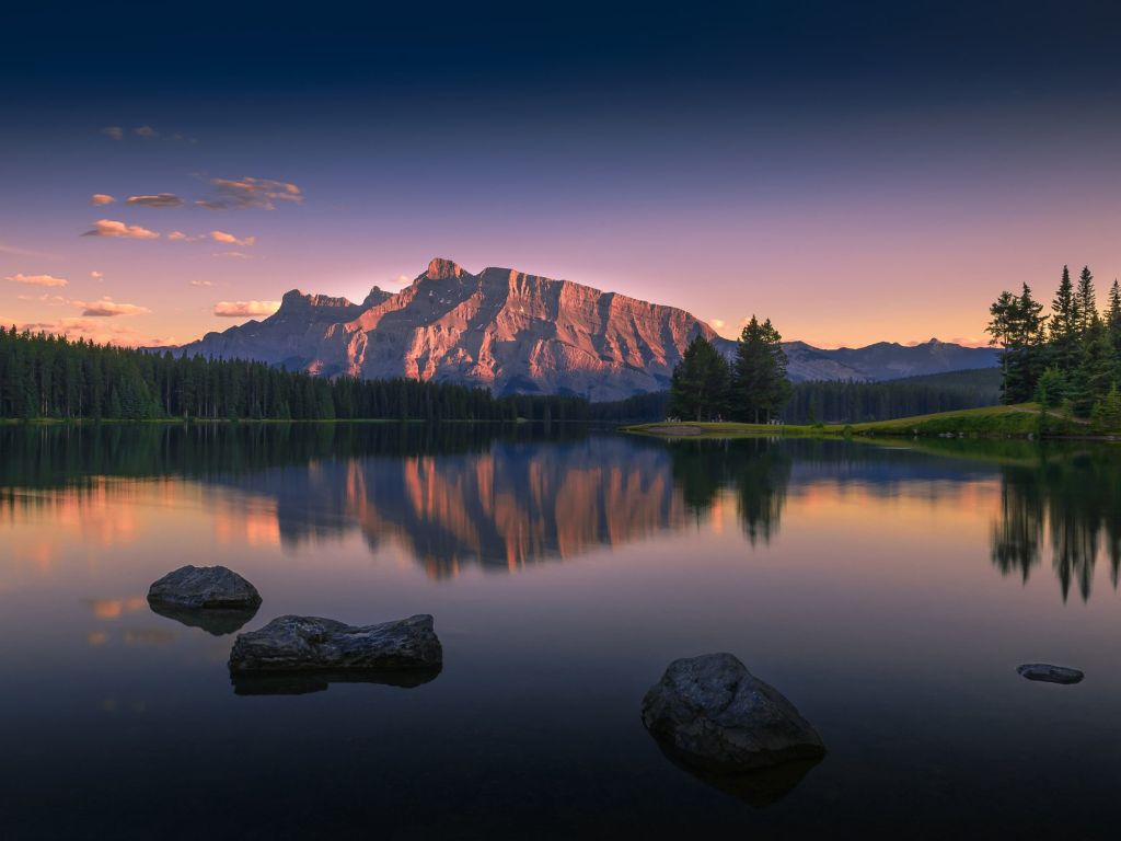 Two Jack Lake and Mt. Rundle Canada wallpaper