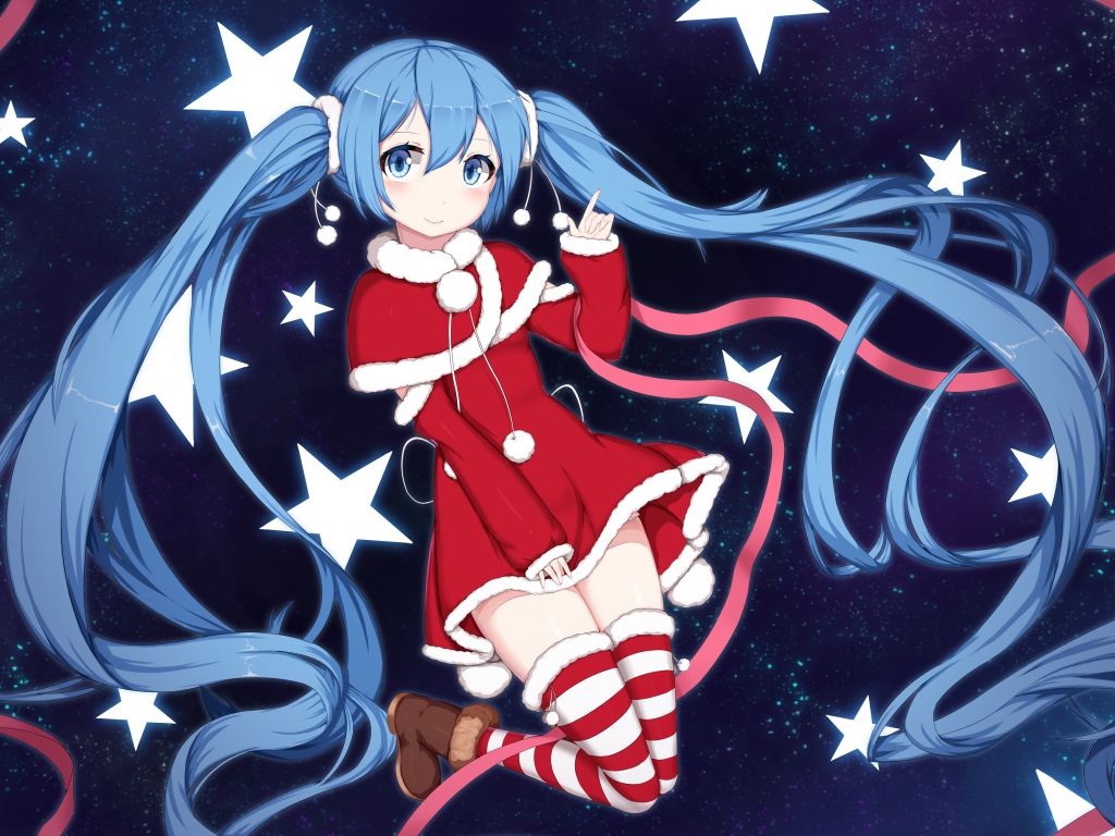 Vocaloid Hatsune Miku Santa wallpaper