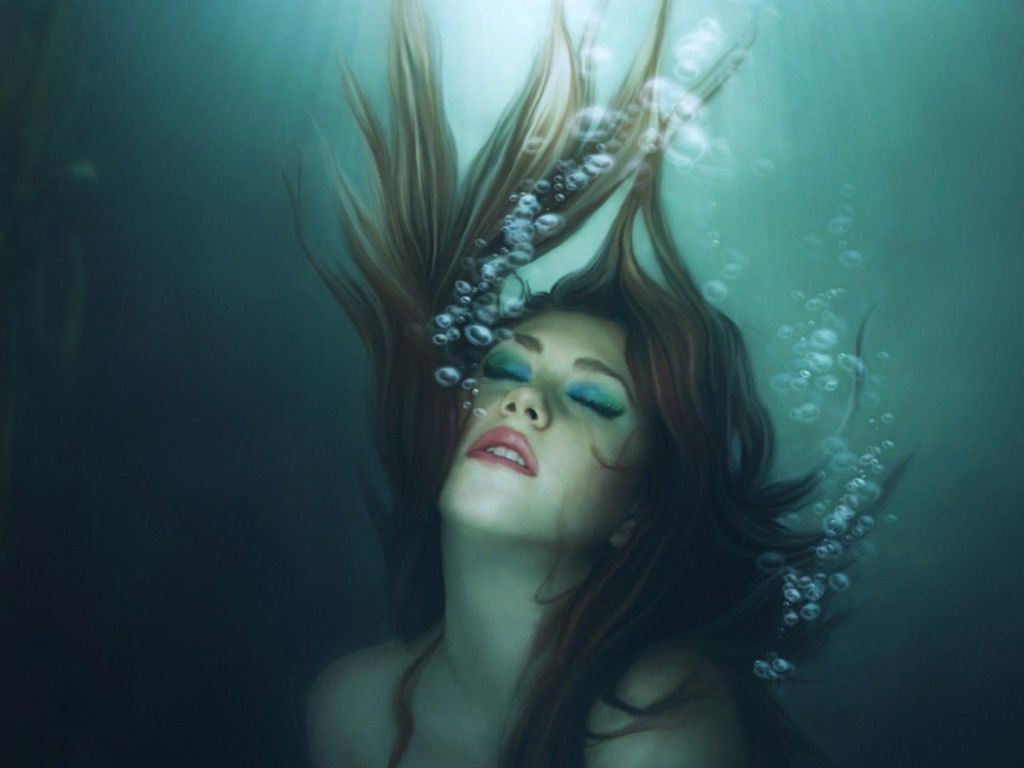Girl Fantasy Underwater Abstract wallpaper