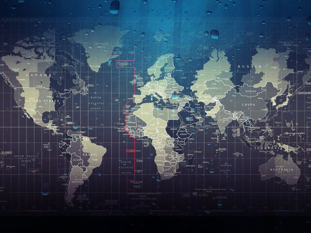 Water Drops on World Atlas wallpaper
