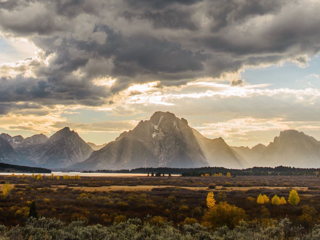 We Drove Out of Yellowstone into the Grand Tetons and Were Greeted by This Incredible View of the Mountains wallpaper
